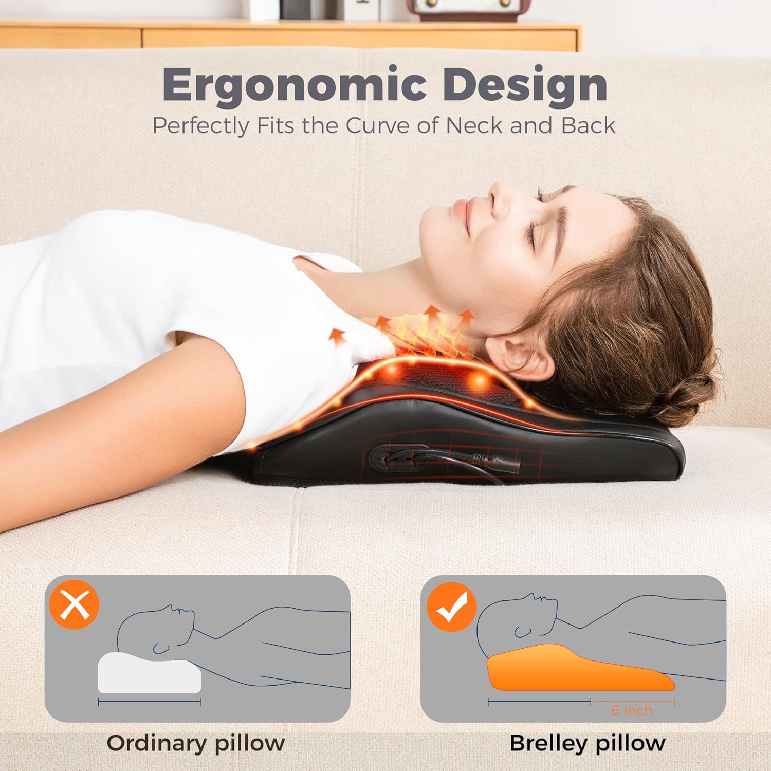 Neck and Back Massager for Pain Relief Deep Tissue with Heat, Shiatsu Shoulder Massager
