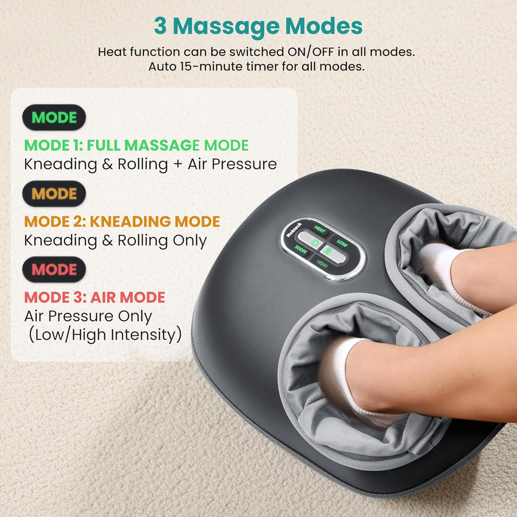 Foot Massager with Heat, FSA Eligible Deep Kneading Therapy Air Compression