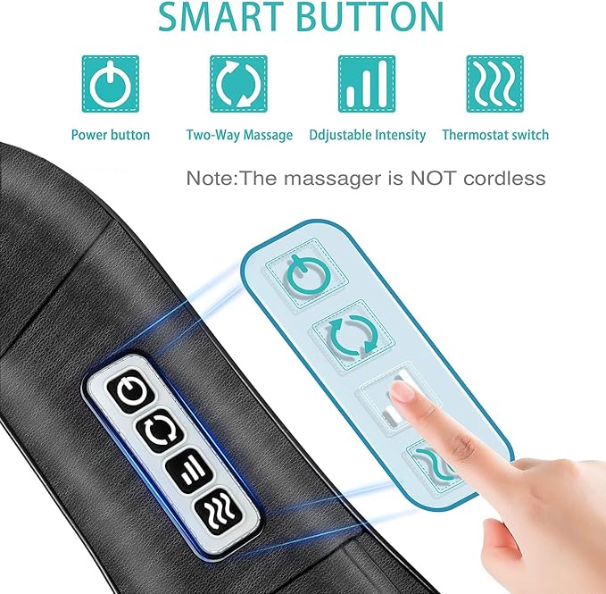 Back and Neck Massager, Back Massager Deep Tissue Kneading Neck and Shoulder Massage with Heat