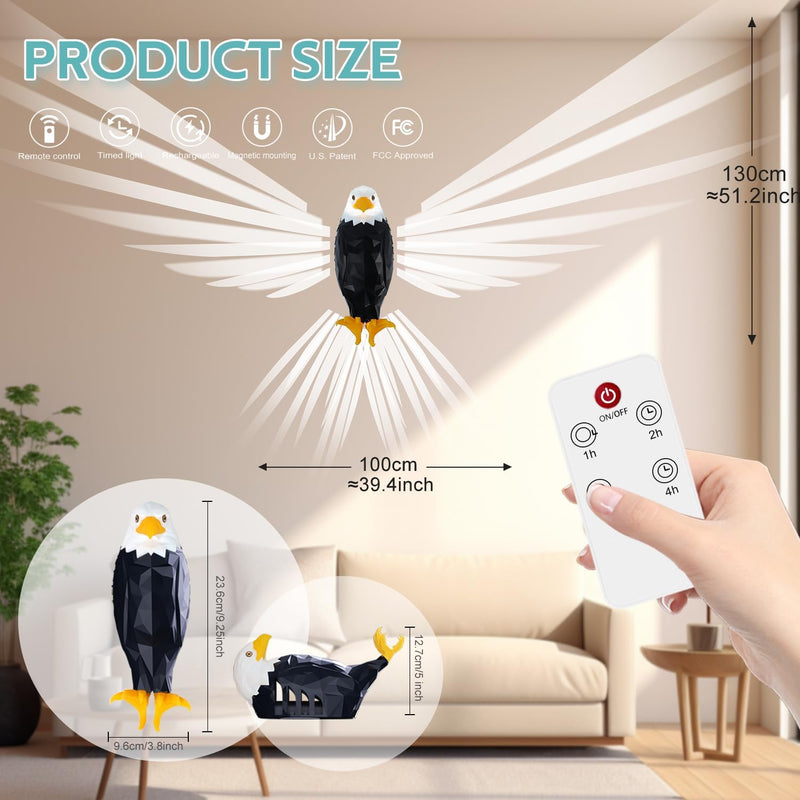 Buy 1 Get 1 Free 🔥  - Eagle Light Lamp With Remote Control & Powered by Battery- Pack of 2