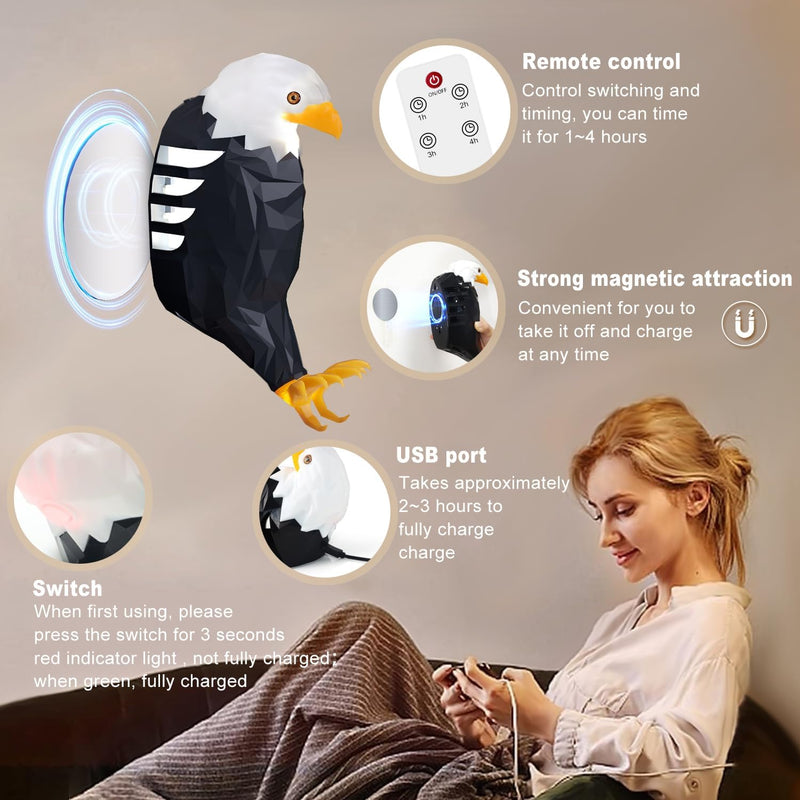 Buy 1 Get 1 Free 🔥  - Eagle Light Lamp With Remote Control & Powered by Battery- Pack of 2