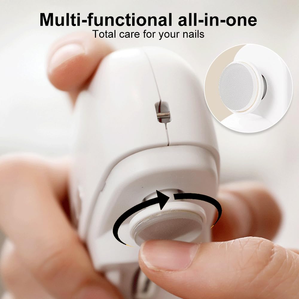 Electric Nail Clippers, Nail Polisher, LED for Trimming and Polishing Nails